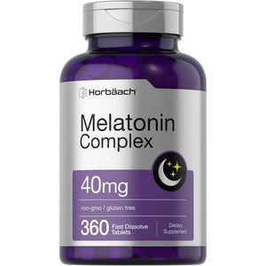 Horbäach Melatonin 40Mg Complex - 360 Fast Dissolve Tablets