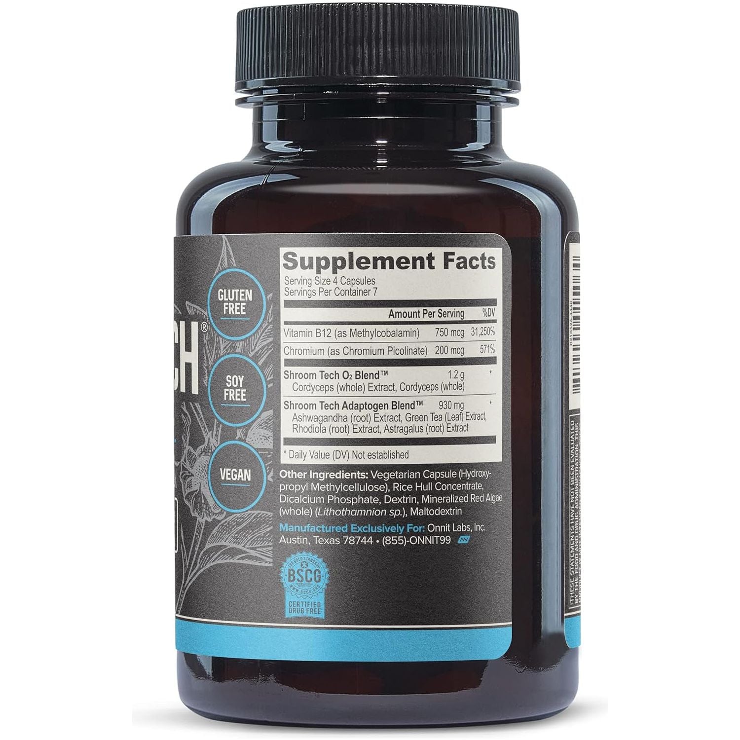 ONNIT Shroom Tech Sport Daily Exercise Support Capsules 28 Count