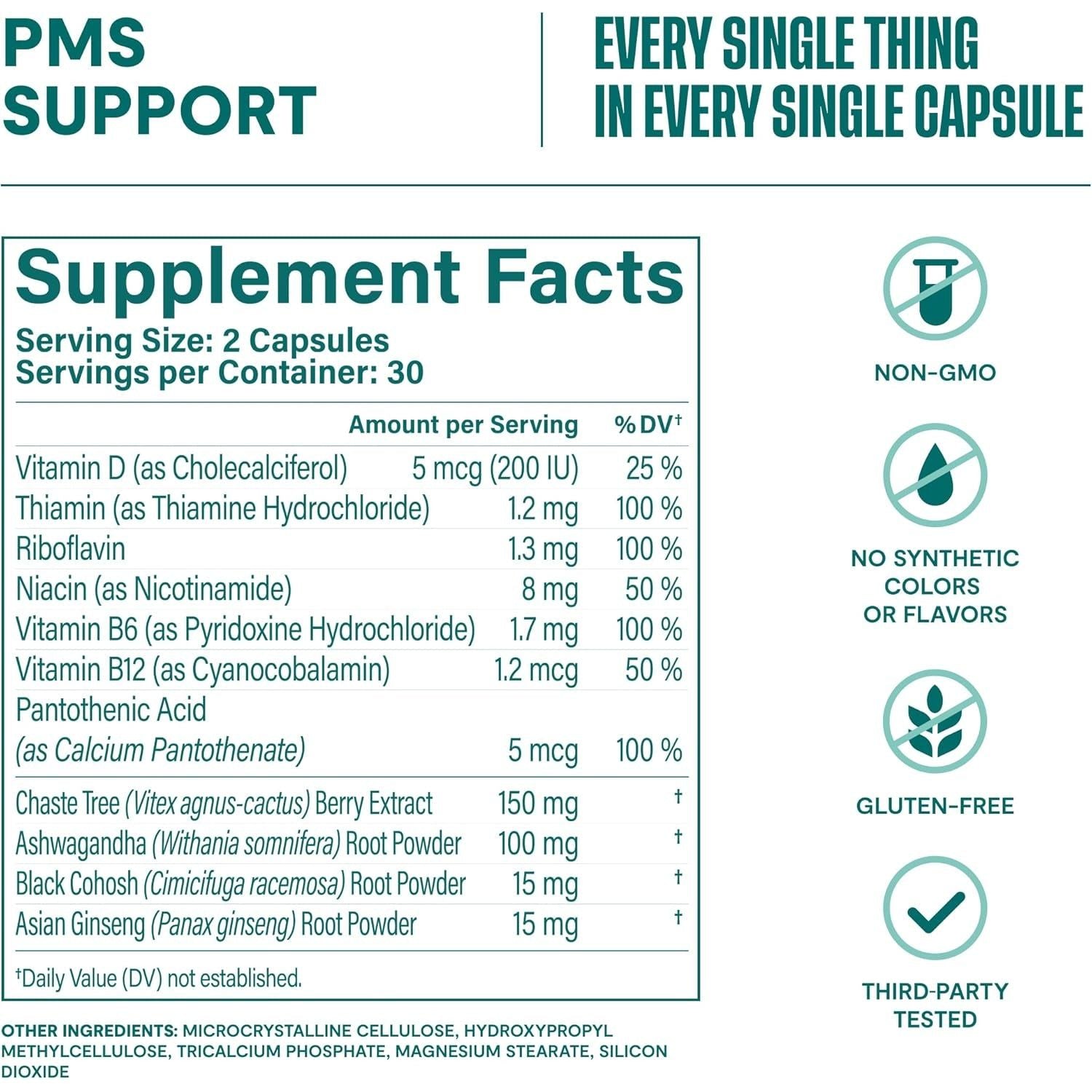 Habit PMS Support Supplement for Women - Supports Premenstrual Symptoms & Stress, Hormone Balance (60 Capsules)