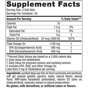 Nordic Naturals Postnatal Omega-3, Lemon - 1120 Total Omega-3 + 1000 IU Vitamin D3 (60 Soft Gels)
