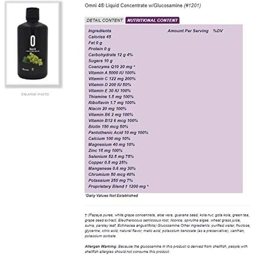 Omni IV with Glucosamine and Co-Q10, 32 Oz
