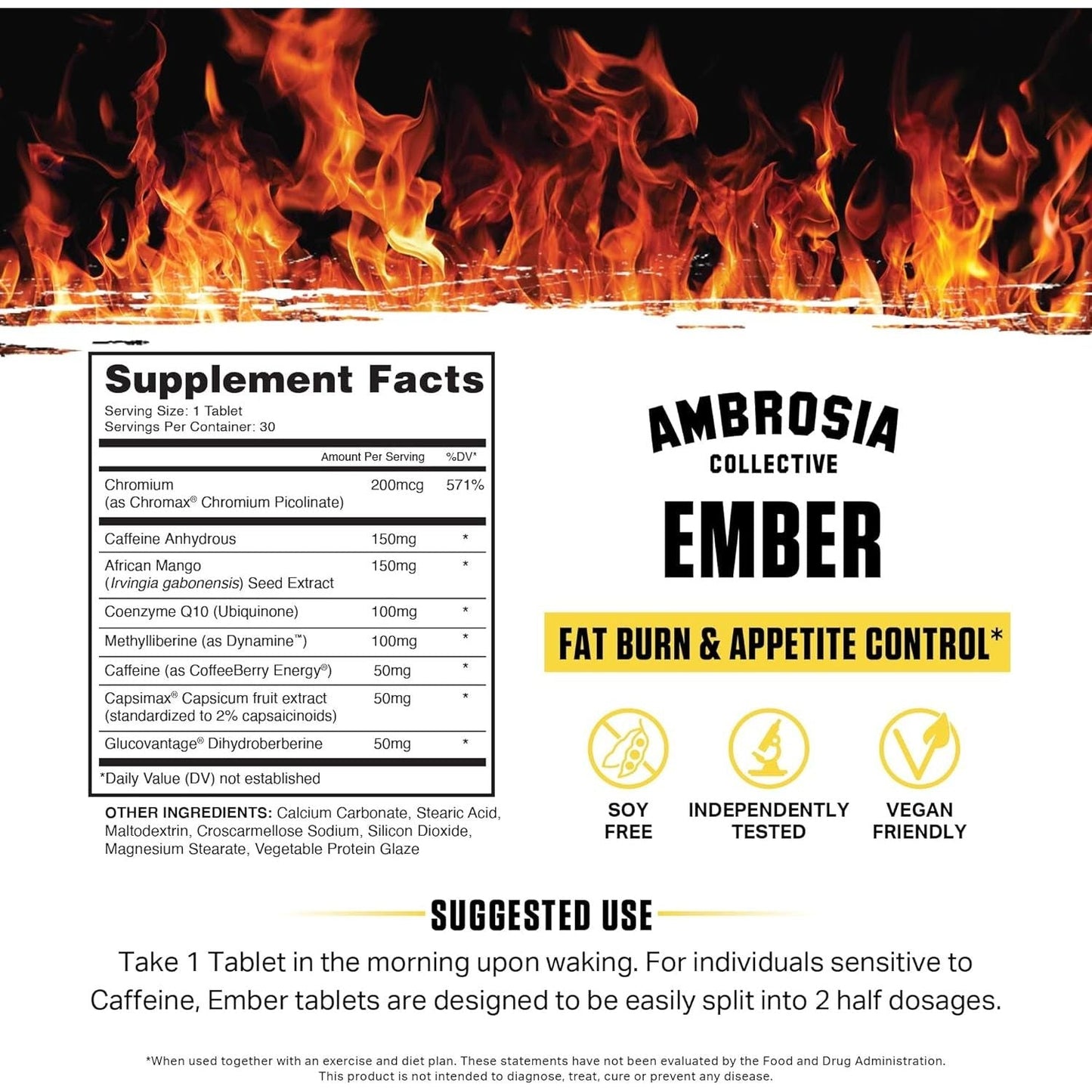 Ambrosia Ember™ Thermogenic Fat Burner & Appetite Support Supplement Pills