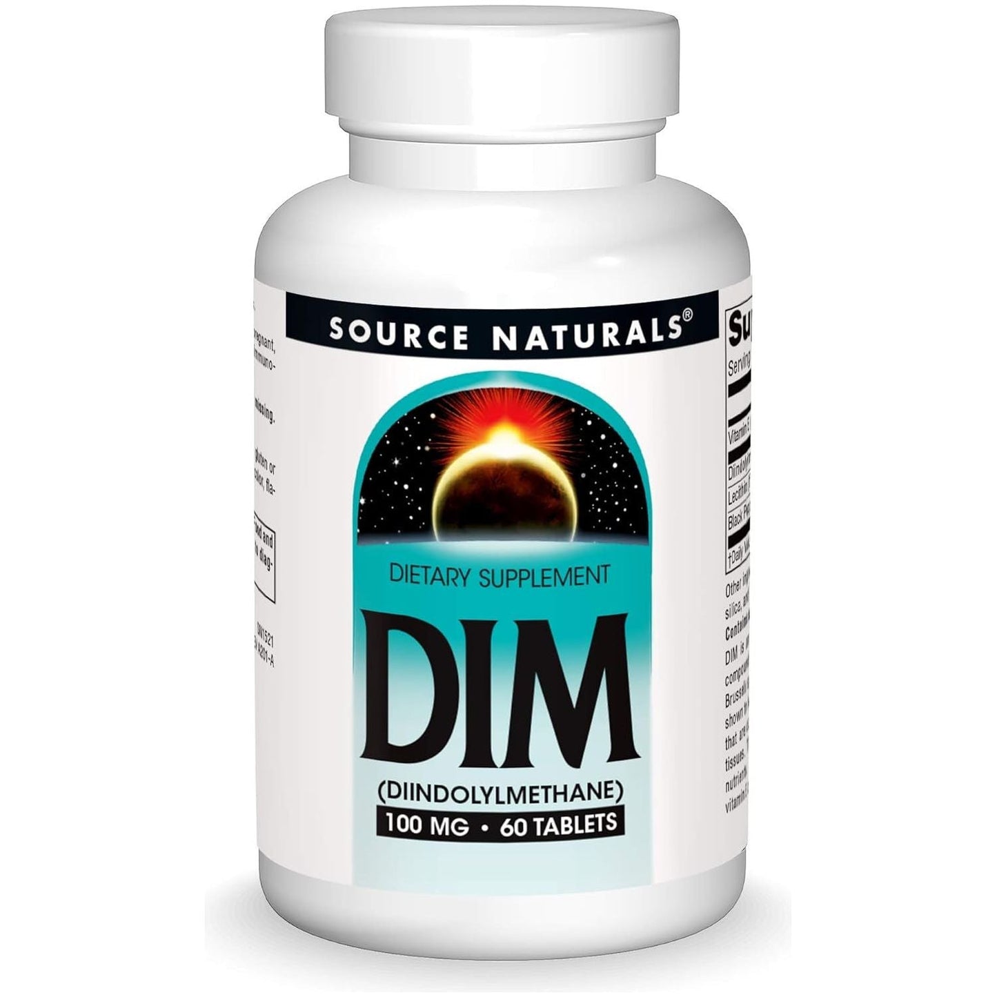 Source Naturals DIM, Diindolylmethane 100Mg with Bioperine, Vitamin E & More - 60 Tablets