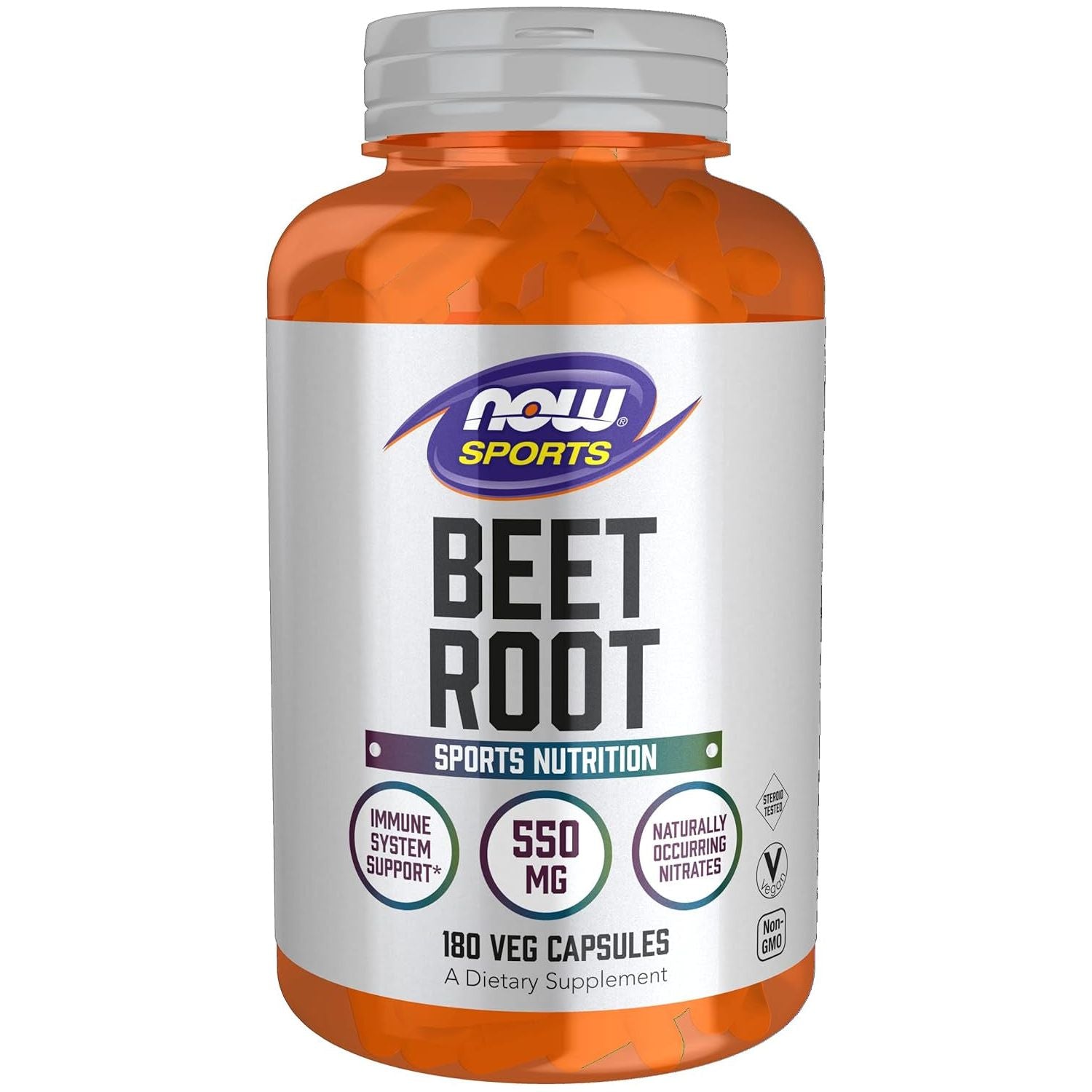 NOW Foods Sports, Beet Root Veg, Immune System Support*, 550 MG 180 Veg Capsules