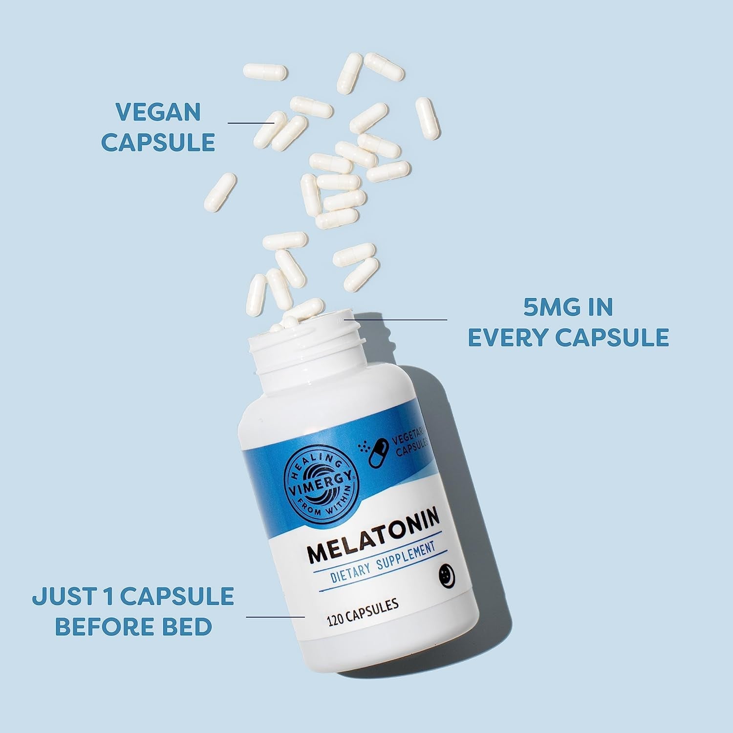 Vimergy Melatonin – Natural Sleep Aid (120 Counts)