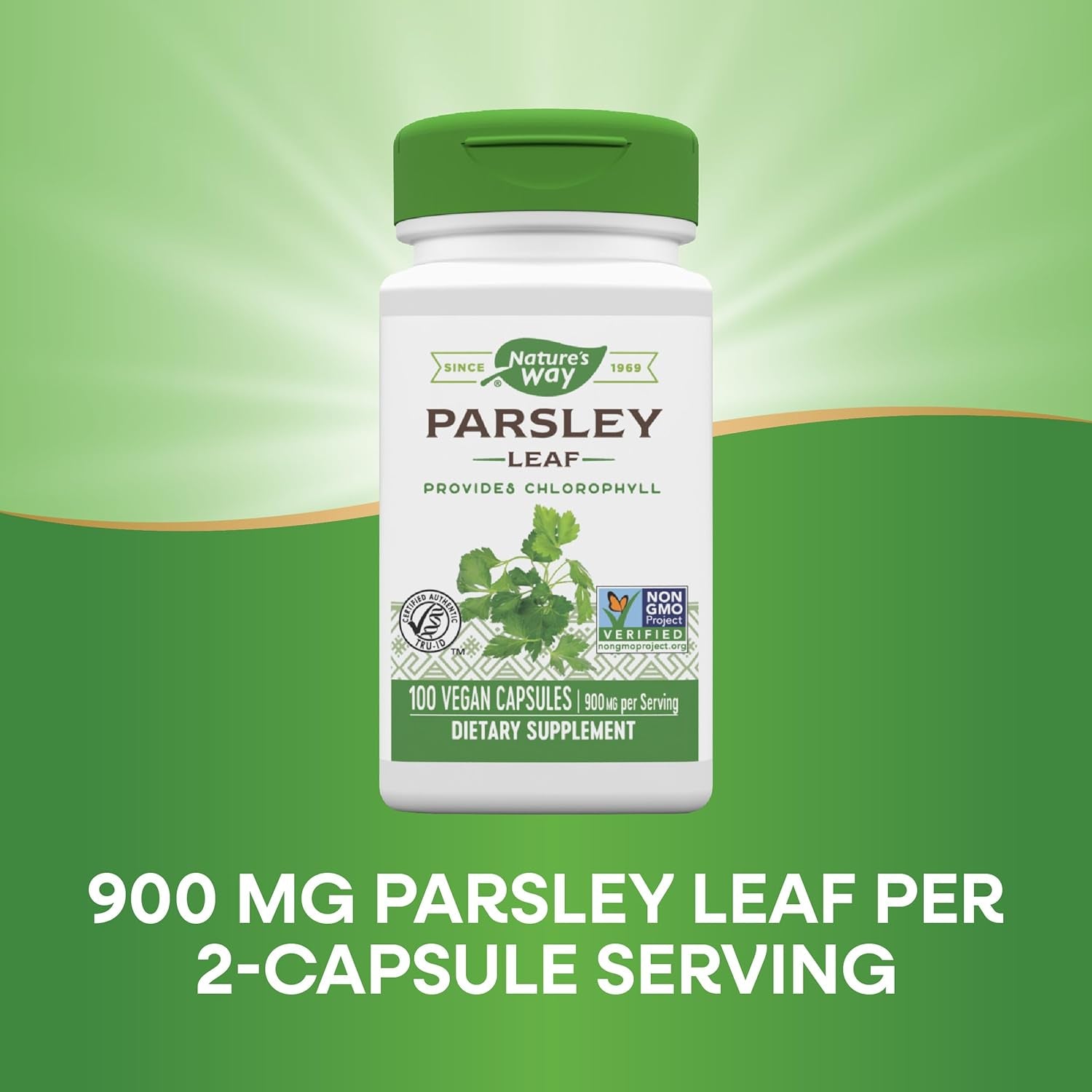 Nature'S Way Premium Herbal Parsley Leaf Provides Chlorophyll, 100 Vegan Capsules