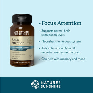 Nature'S Sunshine Focus Attention,  Help Maintain Normal Brain-Stimulation Levels 90 Capsules