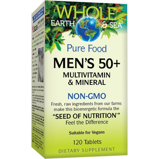 Natural Factors Whole Earth & Sea Men'S 50+ Multivitamin & Mineral, 120 Tablets