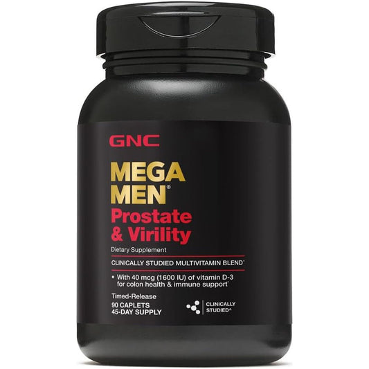 GNC Mega Men Prostate and Virility | Supports Optimal Sexual Health and Prostate Health | 90 Caplets