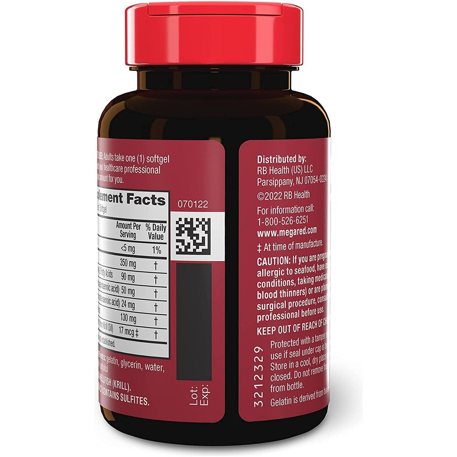 Megared - Omega-3 Krill Oil 350Mg Softgels (130 Count)