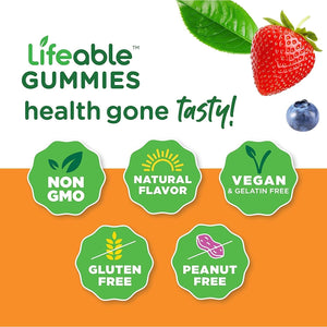 Lifeable Glucose Gummies - Great Tasting Natural Flavor Gummy - for Adults and Kids - 90 Gummies