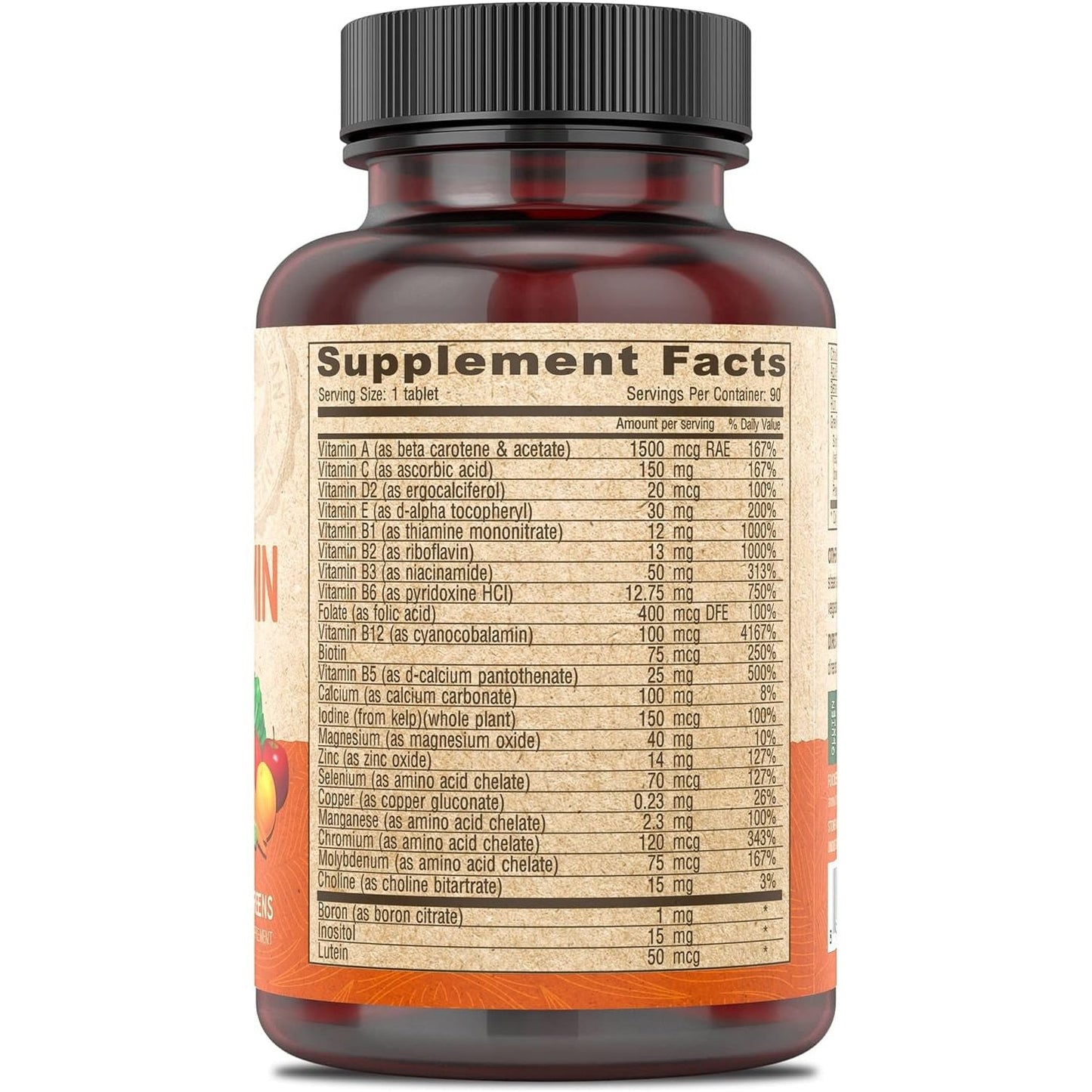 DEVA Vegan Multivitamin & Mineral Supplement Iron-Free -  Green Whole Foods, 100% Vegan - 90 Count