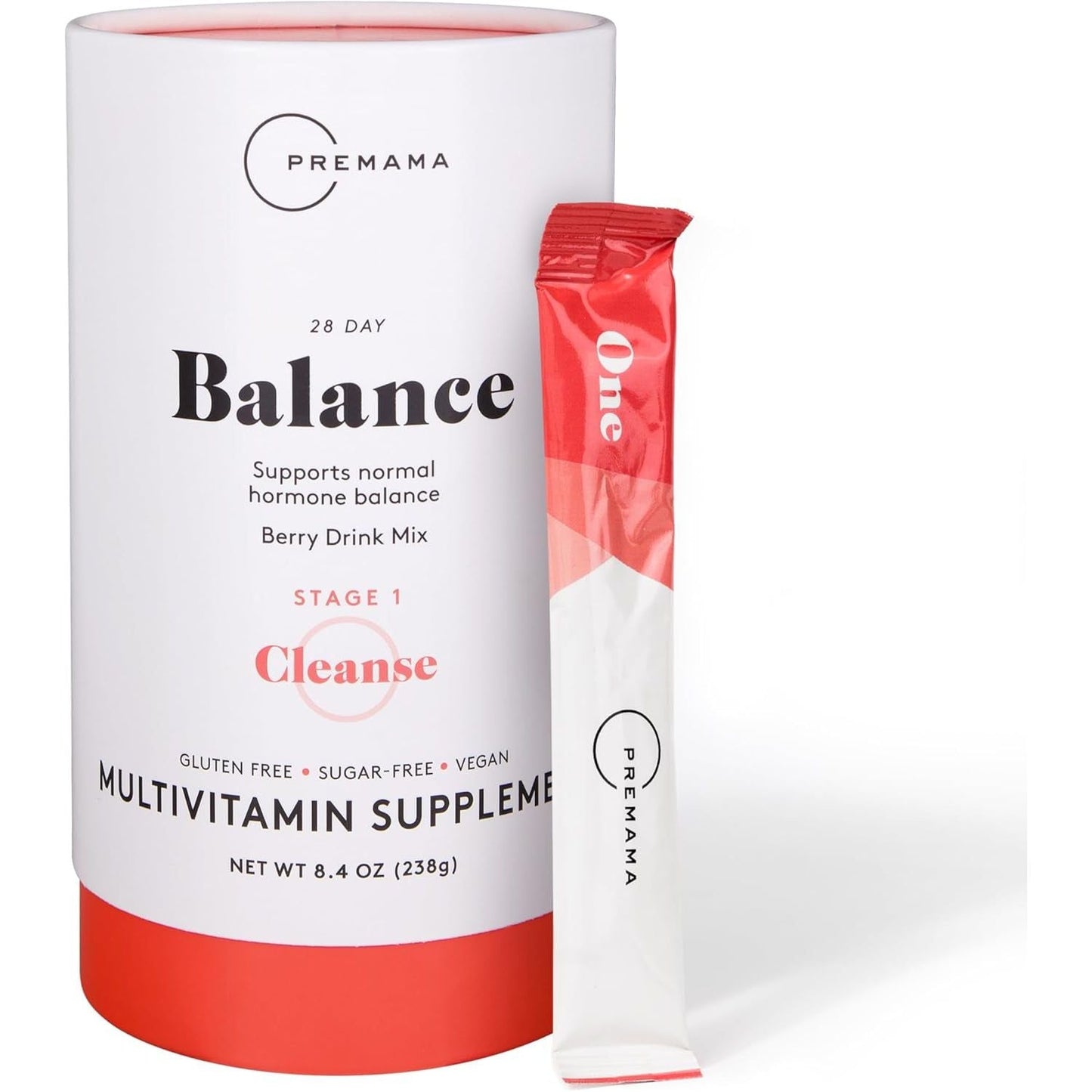 Premama Hormone Balance for Women, Multivitamin Supplement, Berry Flavor, 28 Packets