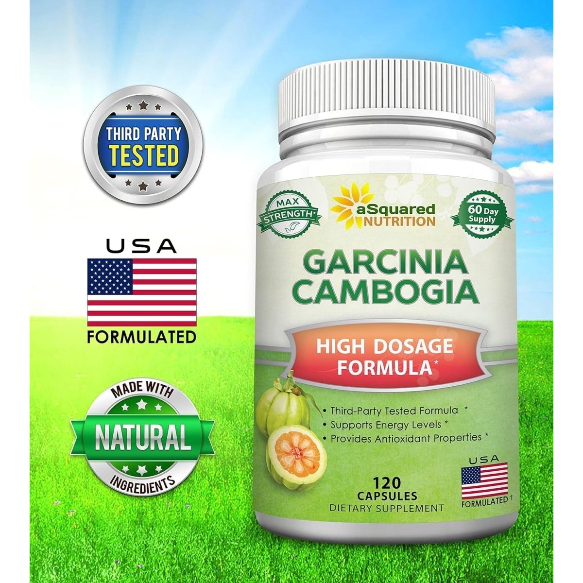 100% Pure Garcinia Cambogia Extract - 120 Capsules, Ultra High Strength HCA, Natural Weight Loss Diet Pills XT - Suppviv