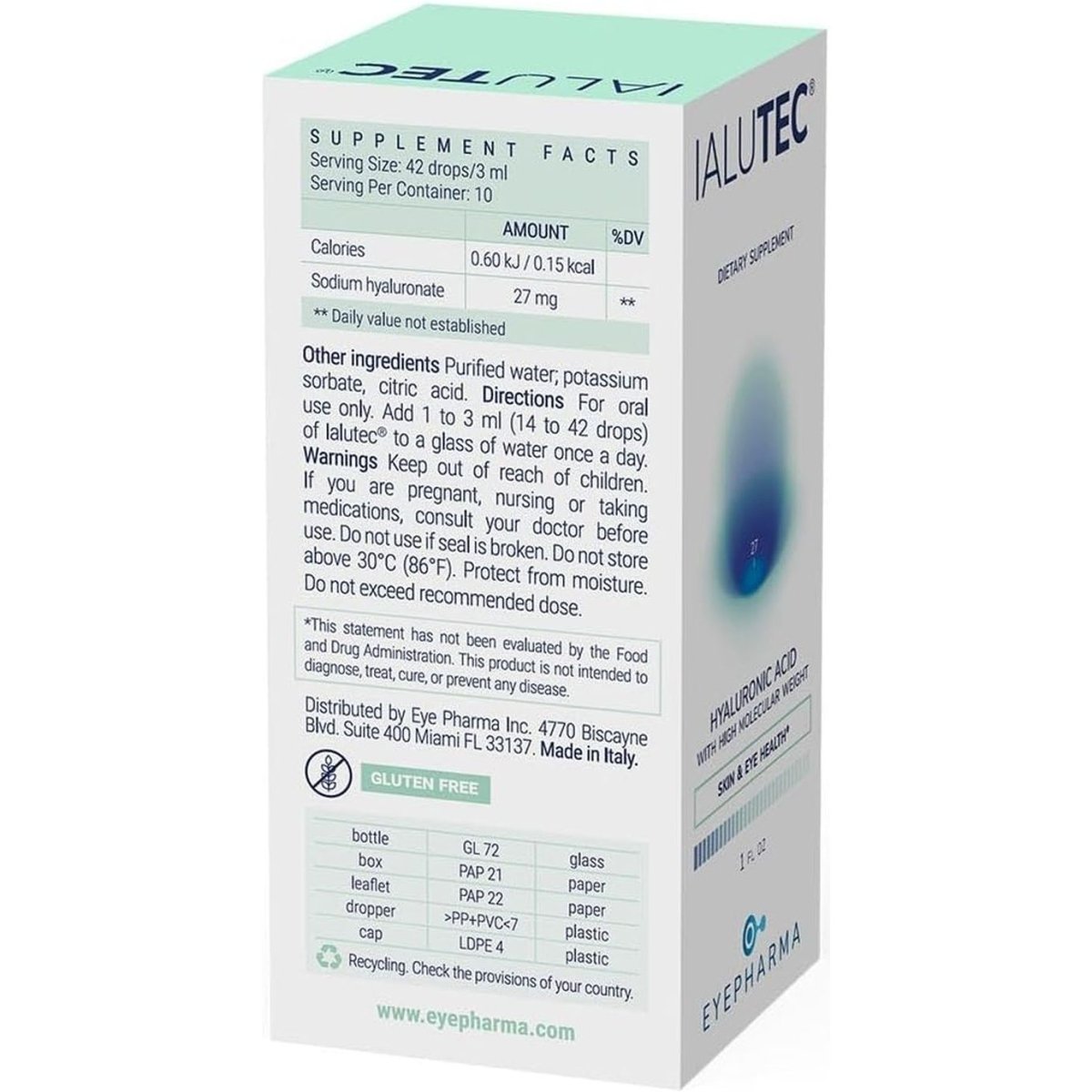 100% Pure Hyaluronic Acid Oral Supplement - High Molecular Weight. - Joint Support - Advanced Formula - 1 Oz - Suppviv