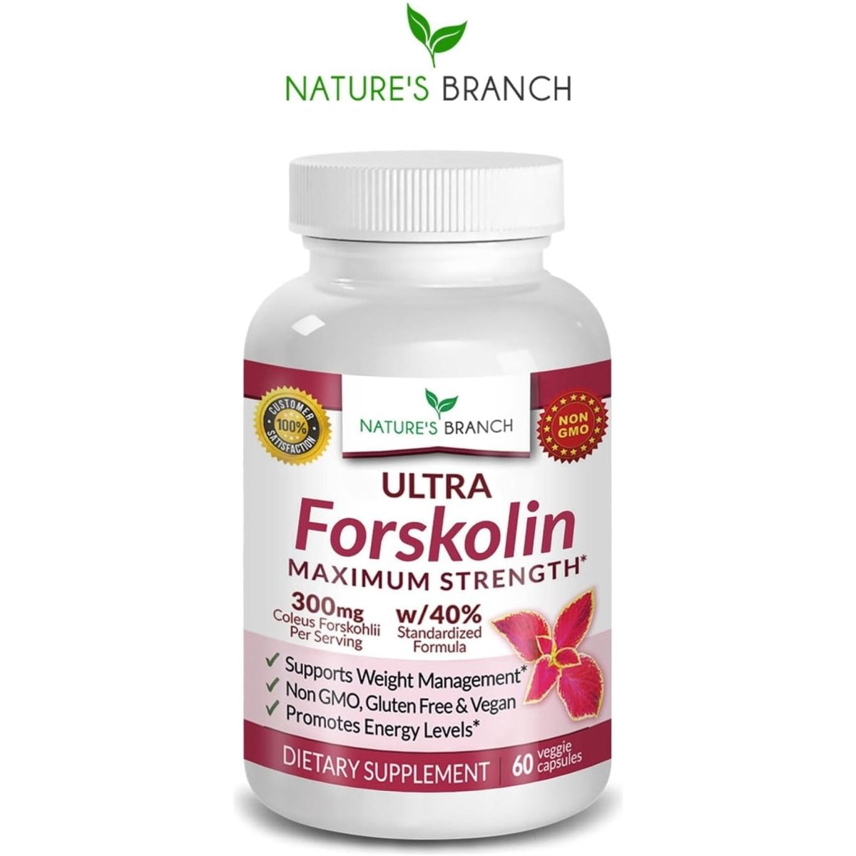 100% Ultra Pure Forskolin for Weight Management Maximum Strength for Men & Women 60 Capsules - Suppviv
