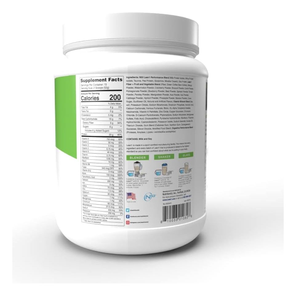 Original Lean1, Meal Replacement Shake, Vanilla Flavor