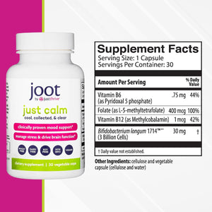 Just Thrive - Just Calm - Cortisol Manager - Calming, Memory, and Mood Support 30 Capsules