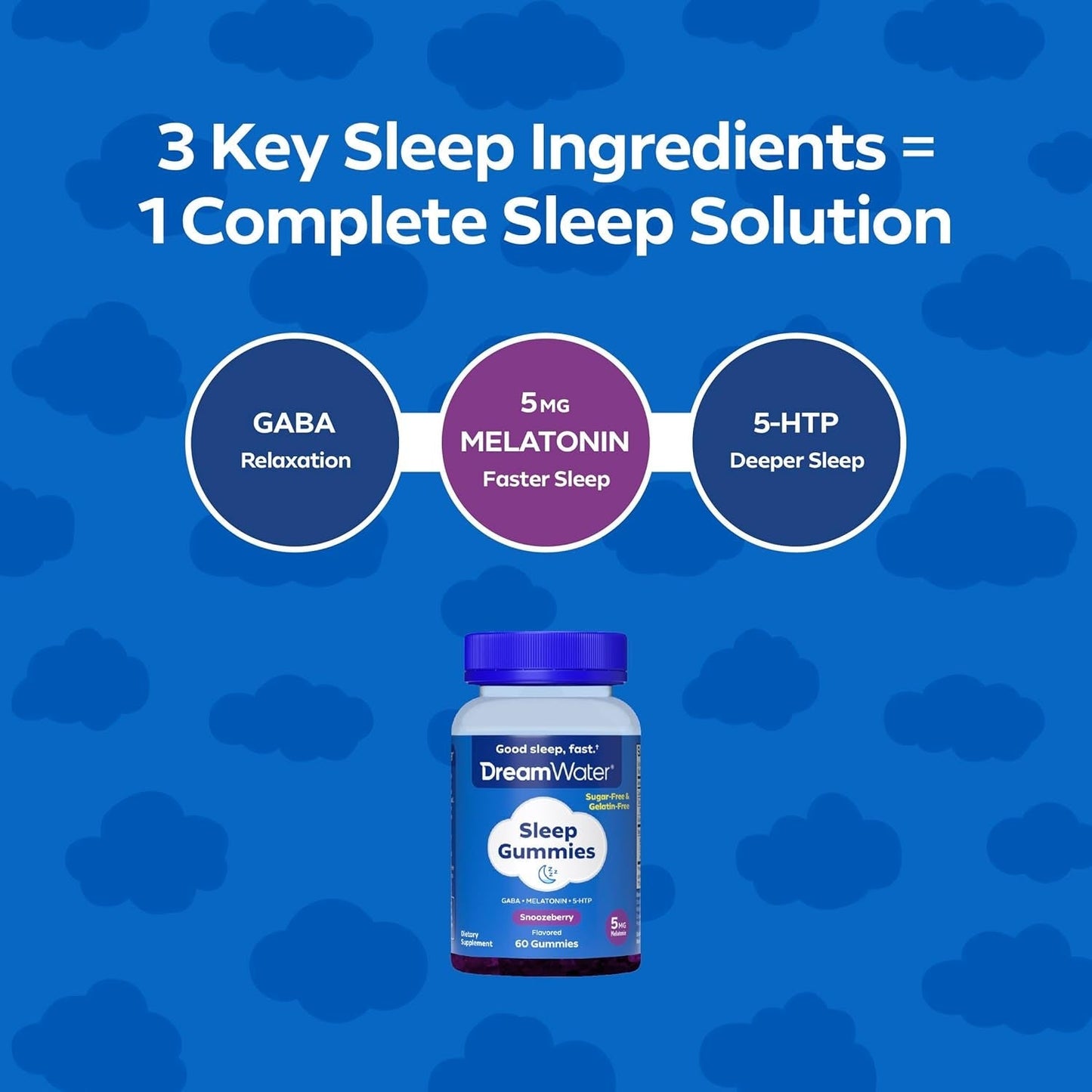 Dream Water Sleep Gummies Helps You to Fall Asleep 60 Gummies
