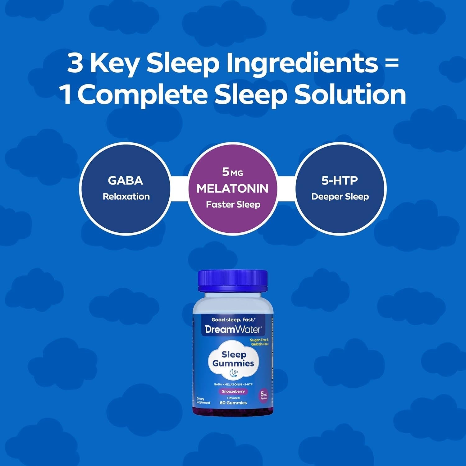 Dream Water Sleep Gummies Helps You to Fall Asleep 60 Gummies