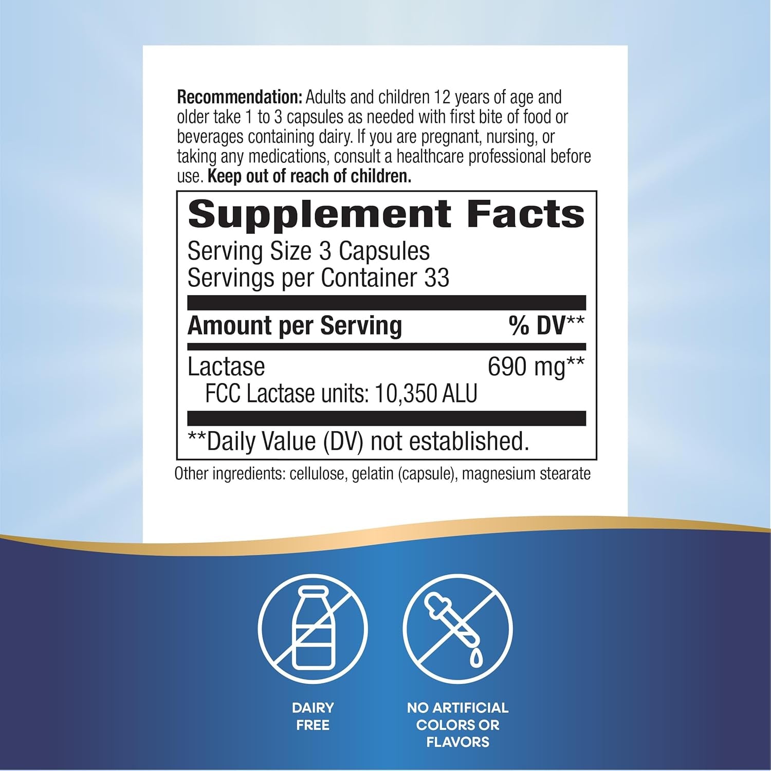 Nature'S Way Lactose Defense, Supports the Digestion of Dairy*, 690 Mg Lactase/Serving, 100 Capsules