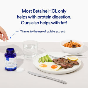 Essential Stacks Betaine HCL with Pepsin, Ox Bile, Organic Gentian & Ginger  (120 Capsules)