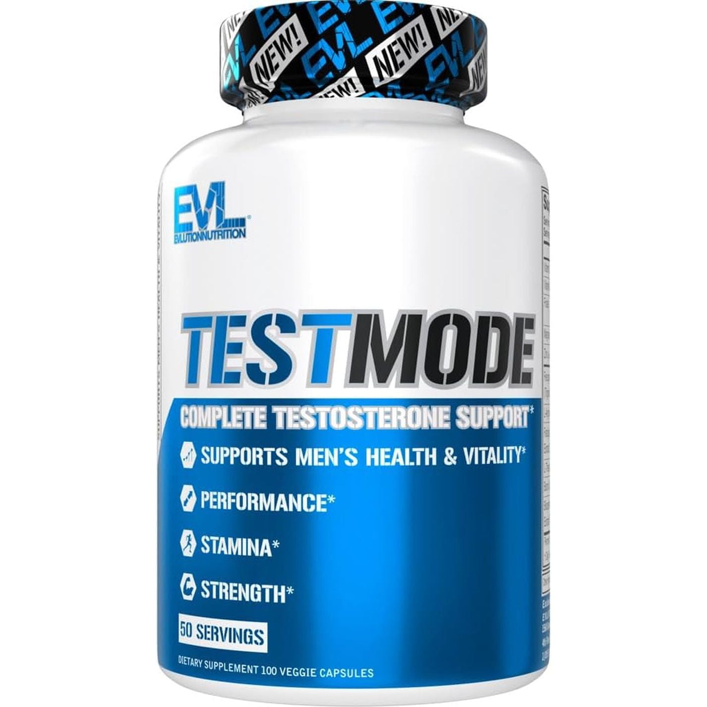 Evlution Nutrition Testmode - Complete Testosterone Support for Men’S Health & Vitality 50 Servings 