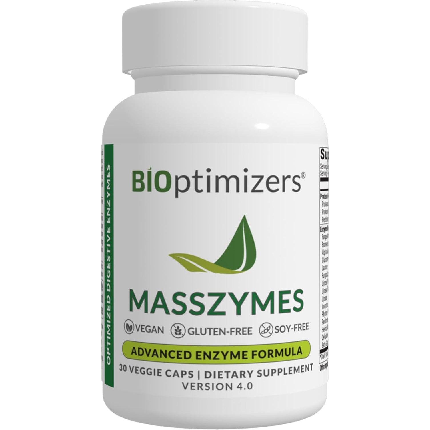 Bioptimizers Masszymes - Complete Digestive Enzymes Supplement for Gut Health & Bloating Relief (30 Capsules)
