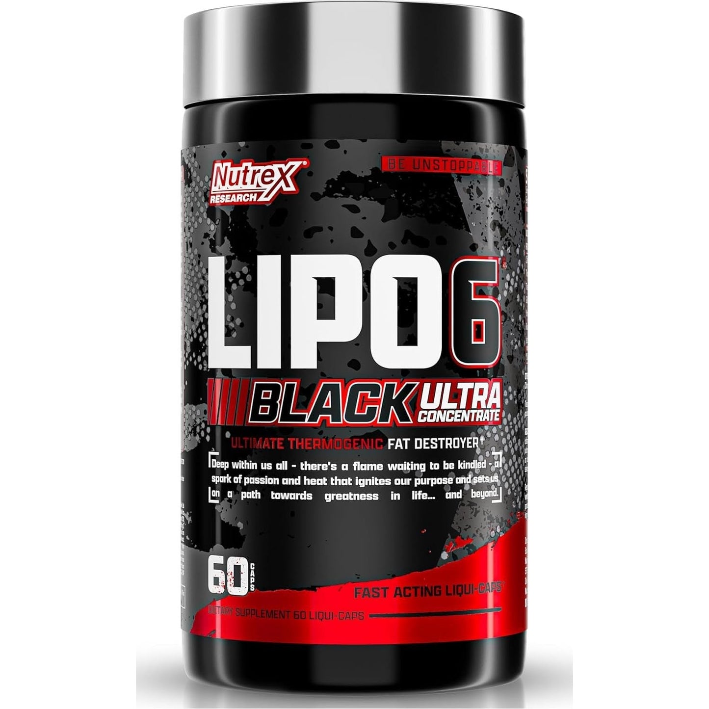 Nutrex Research Lipo-6 Black Ultra Concentrate | Thermogenic Energizing Fat Burner Supplement 60Count