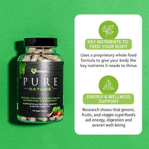 Karamd Pure Nature | Greens, Fruits & Vegetables Whole Food Supplement (30 Servings)
