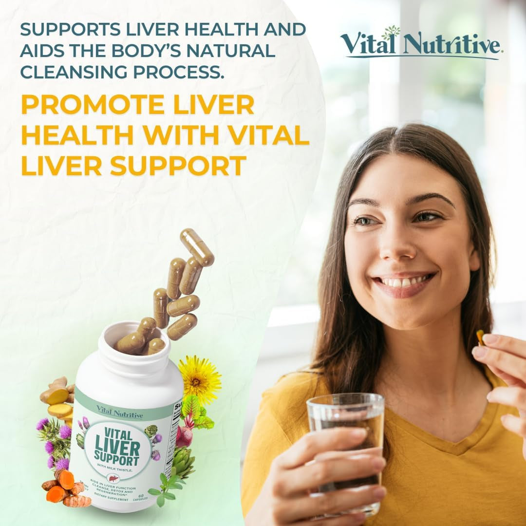 Vital Liver Support - Premium Liver Cleanse & Repair Formula with Milk Thistle
