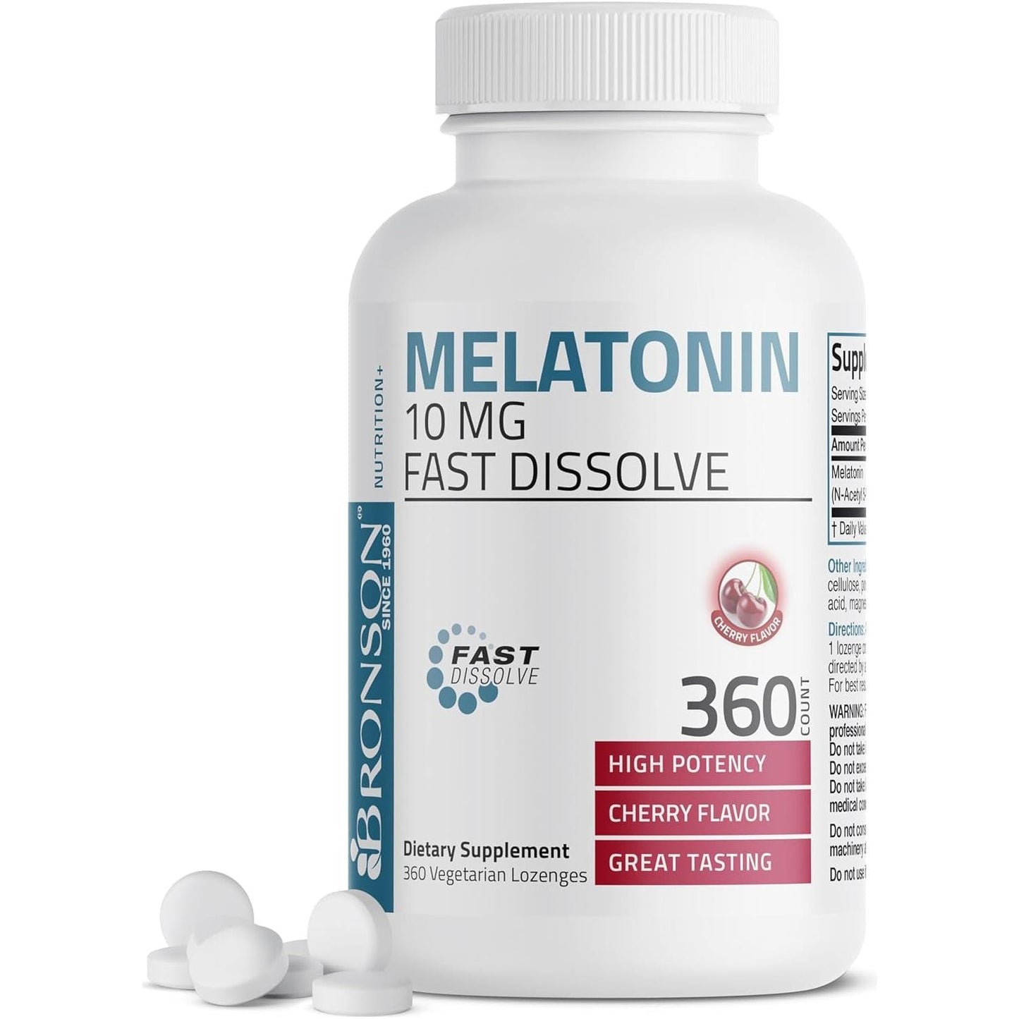 Bronson Melatonin 10Mg Fast Dissolve Cherry Flavored Tablets 360 Count
