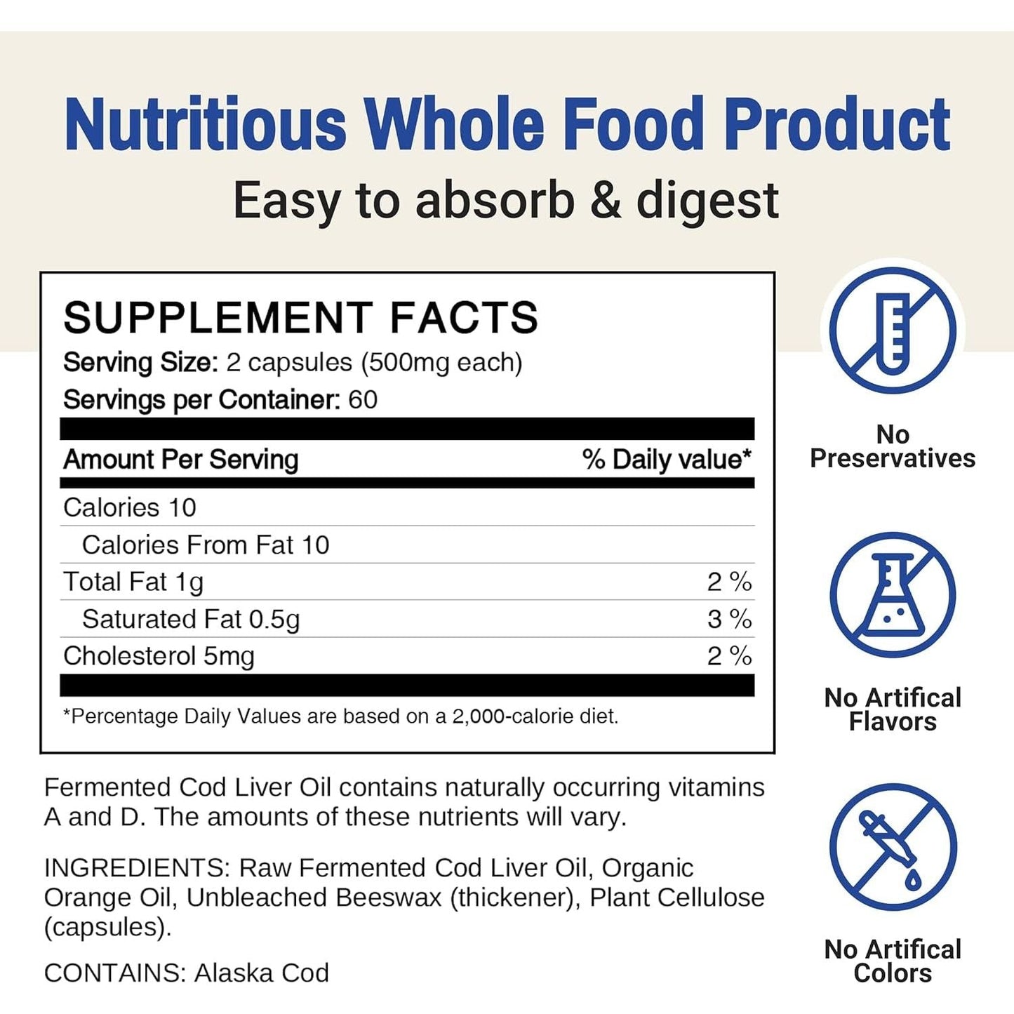 Green Pasture Fermented Cod Liver Oil Orange Flavor 120 Caps