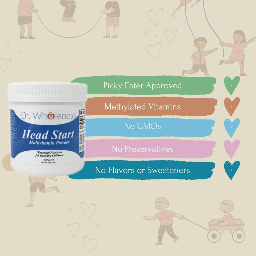 Head Start Multivitamin Powder | Essential Nutrients for Growing Children 60 Servings - 2.4 Oz