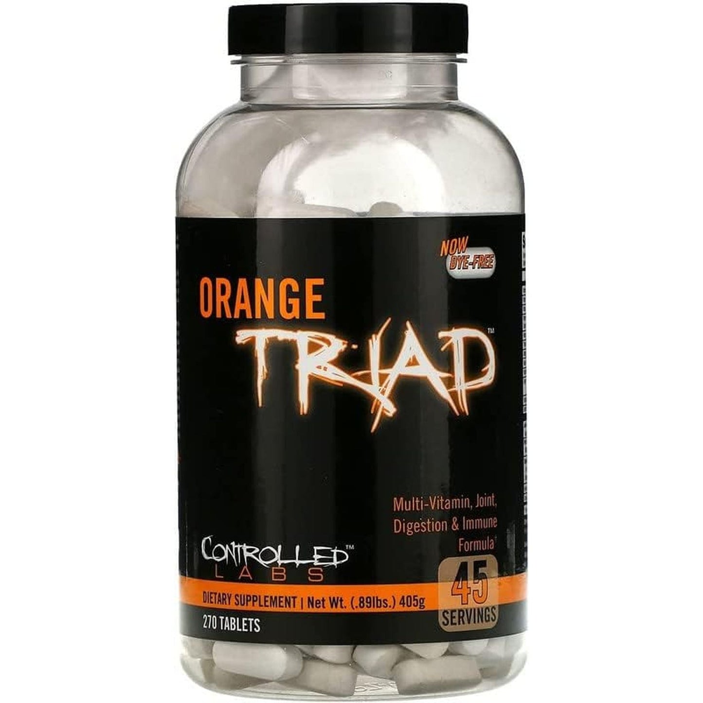 CONTROLLED LABS Orange Triad Daily Multivitamin for Workout, Digestion, Immune, and Joints, 45 Servings