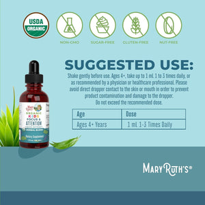 Maryruth Organics Kids Brain Supplements for Memory and Focus 30 Servings