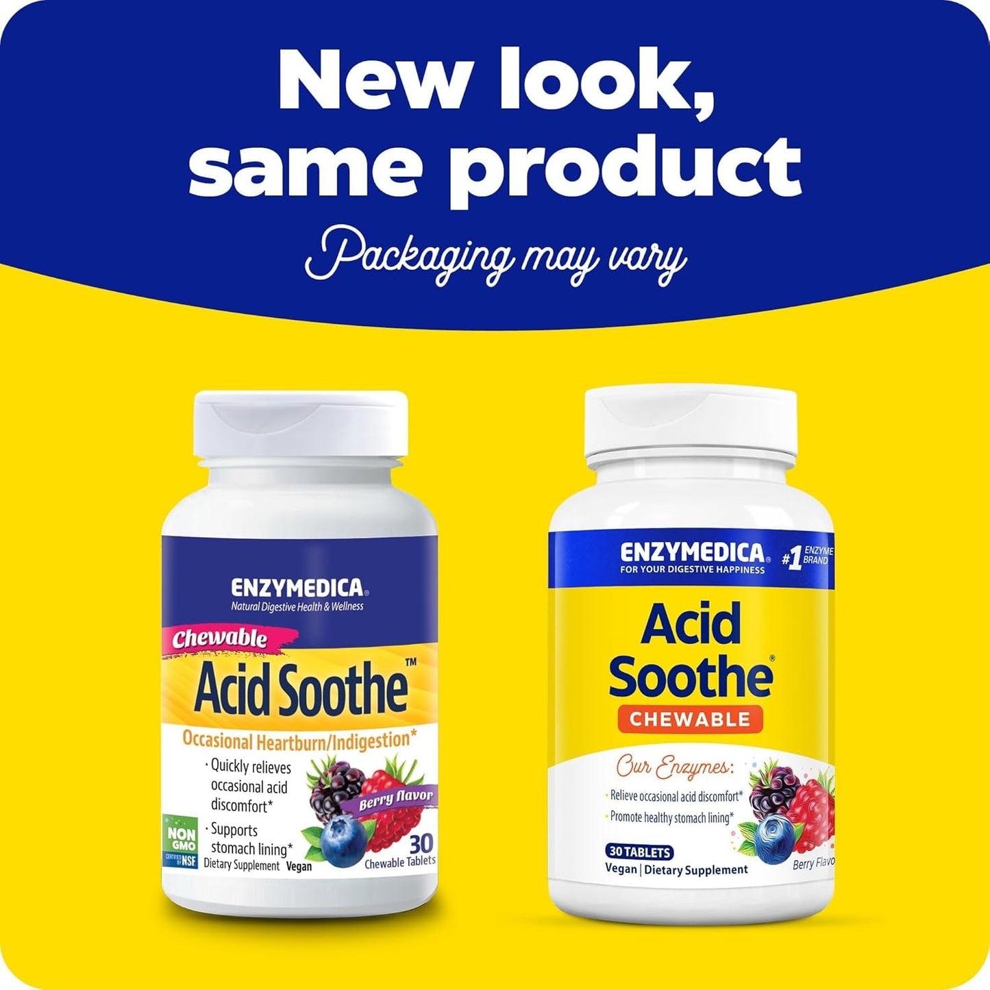 Enzymedica - Chewable Acid Soothe, Supports the Relief of Occasional Heartburn + Indigestion, 30 Count