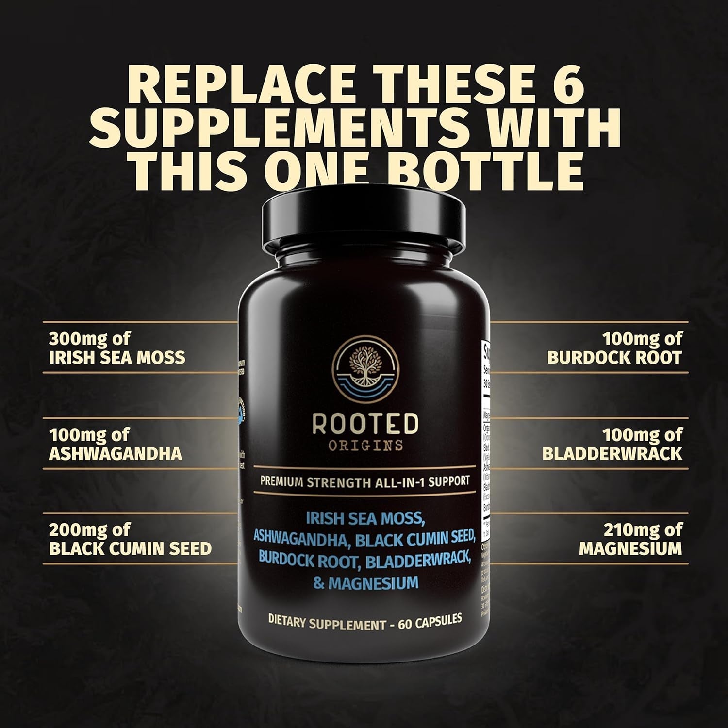 Sea Moss Capsules - Immune Support, Gut Health, Energy, & More - 60 Capsules