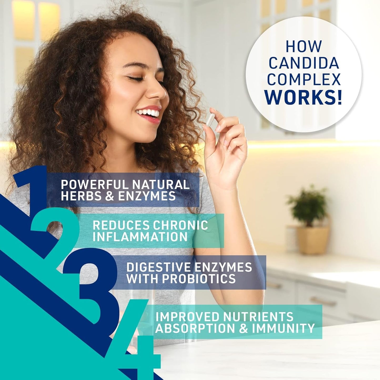 Candida Complex Oregano Oil, Digestive Enzymes, Candida Cleanse, 60 Vegetarian Capsules