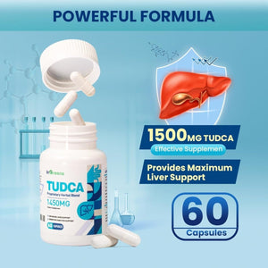 1450MG TUDCA Liver Supplement, Bile Salts Liver Support Supplement Complex, 60 Capsules - Suppviv