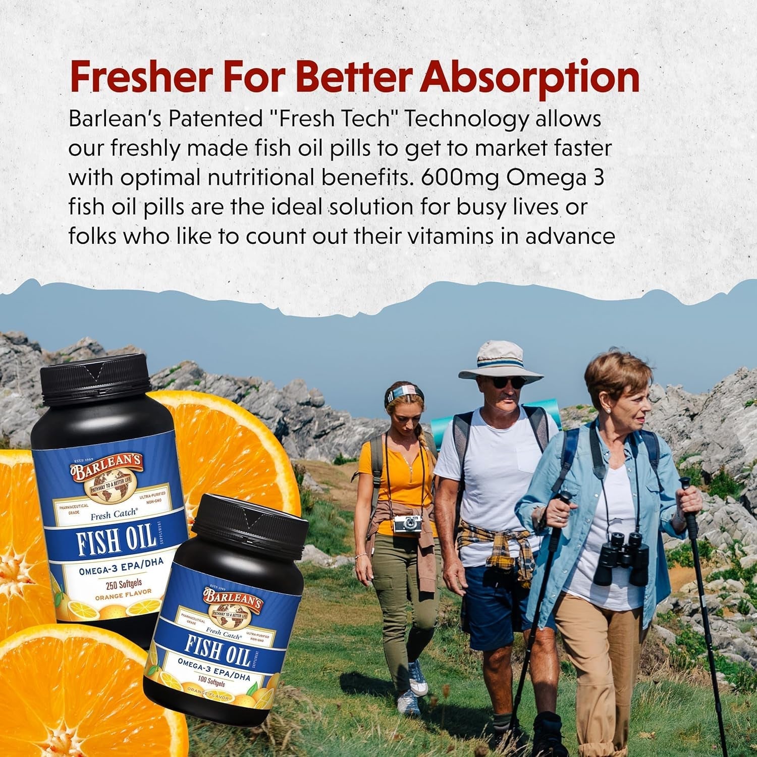 Barlean'S Omega 3 Fish Oil Supplements, 600Mg  with EPA & DHA for Joint, Brain, & Heart Health, 250 Count