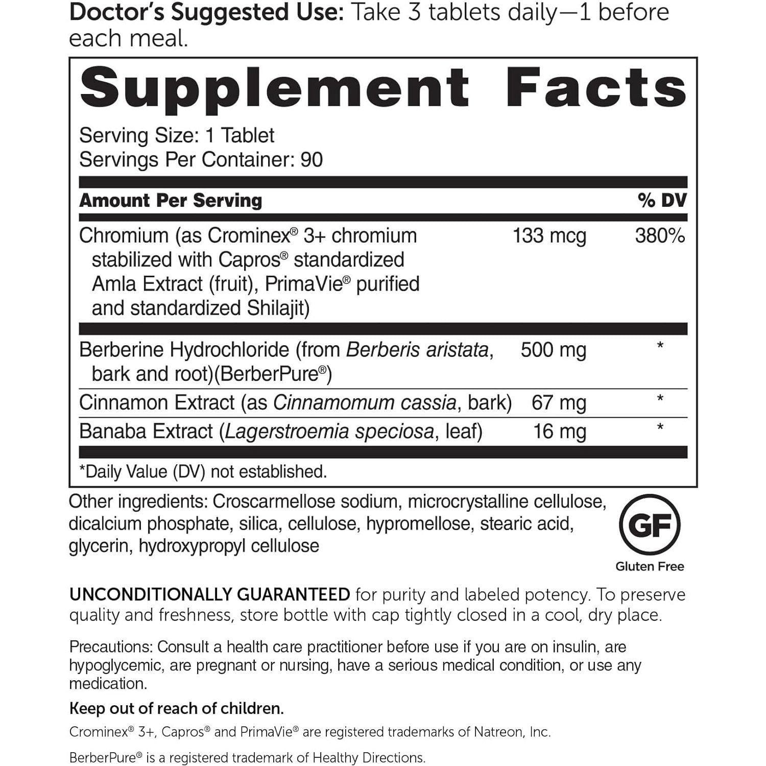 Dr. Whitaker’S Berberine Glucogold Supplement 1500 Mg  (90 Tablets)