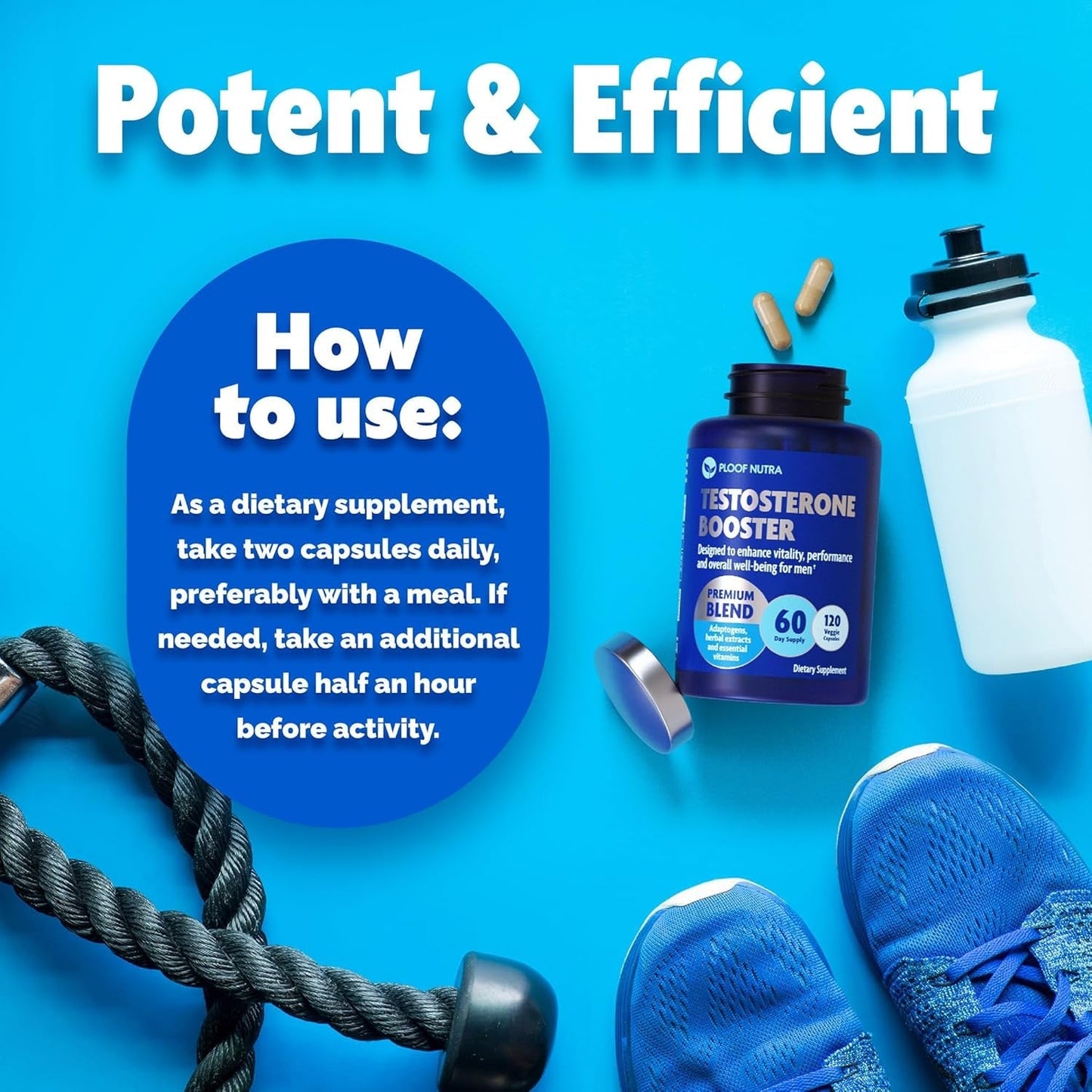 Testosterone Booster Supplement for Men - Male Enhancing Test Boost - 120Ct