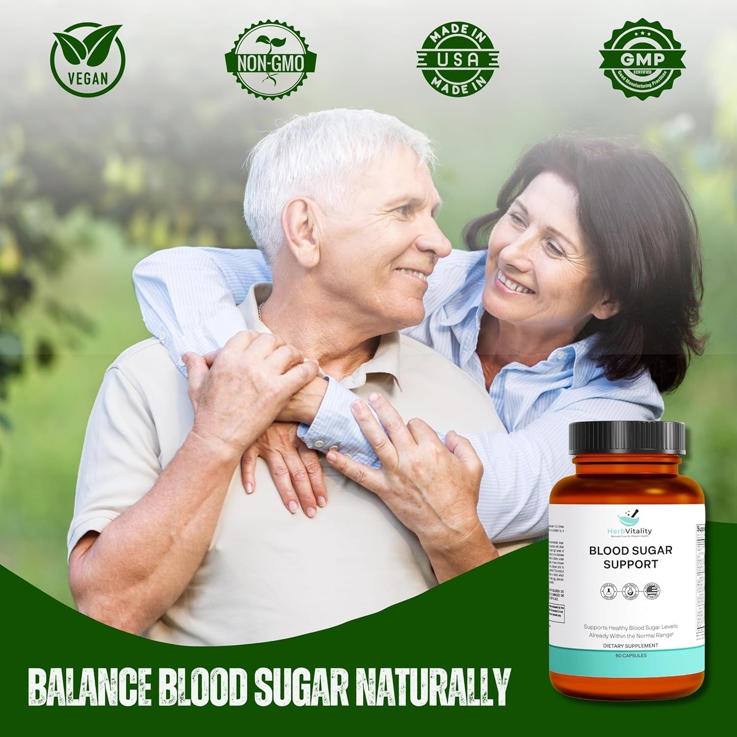 Blood Sugar Support Supplement with Cinnamon, Bitter Melon – Supports Healthy Blood Sugar Levels - 60 Capsules