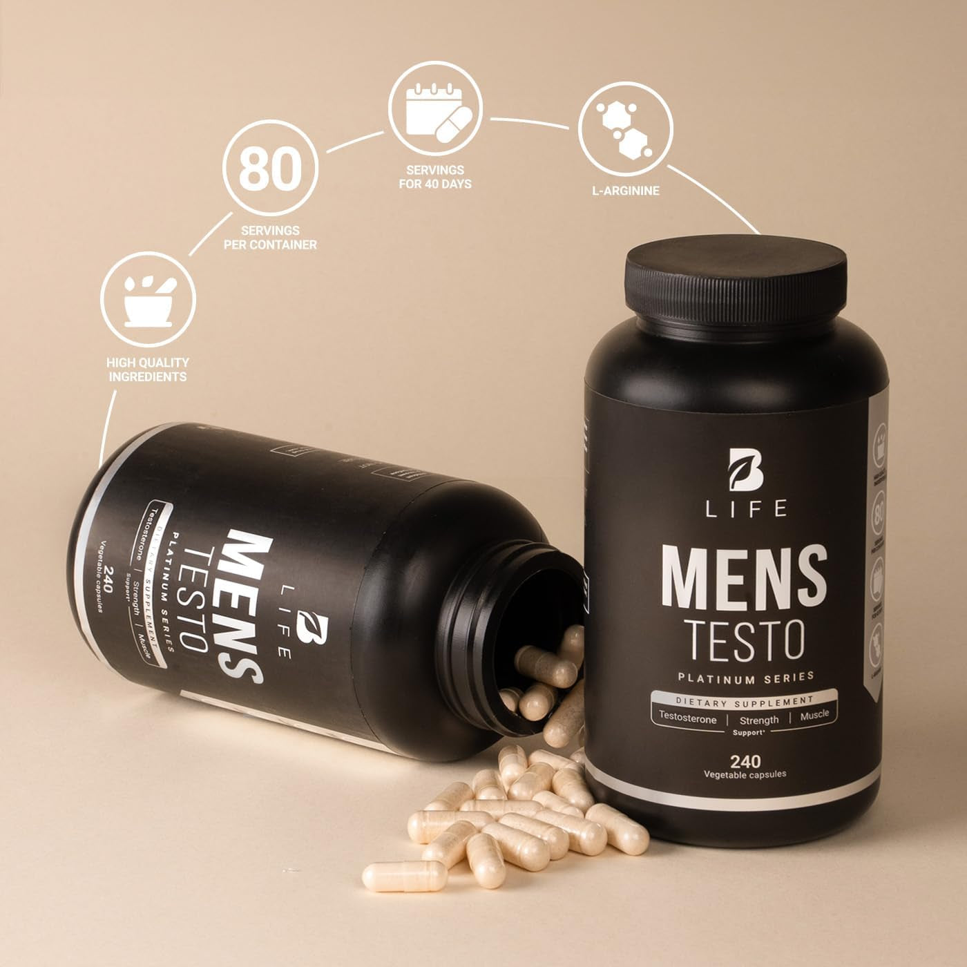 Testosterone Booster for Men - Stamina, Endurance, Muscle Growth & Strength 240 Caps