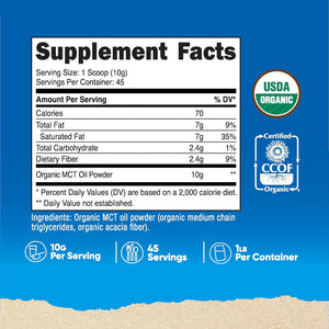 Nutricost Organic MCT Oil Powder 1 LB -  Great for Keto, Ketosis and Ketogenic Diets 