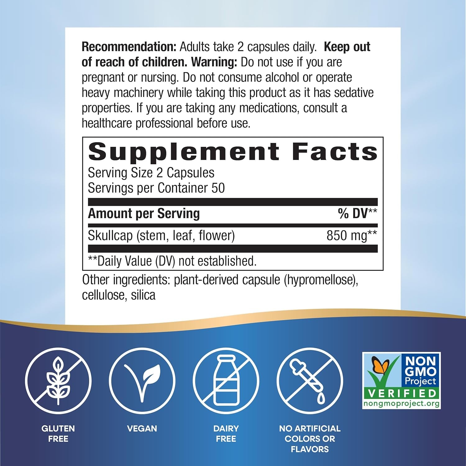 Nature'S Way Skullcap Herb - Traditional Herbal Sleep Support* - 100 Vegan Capsules