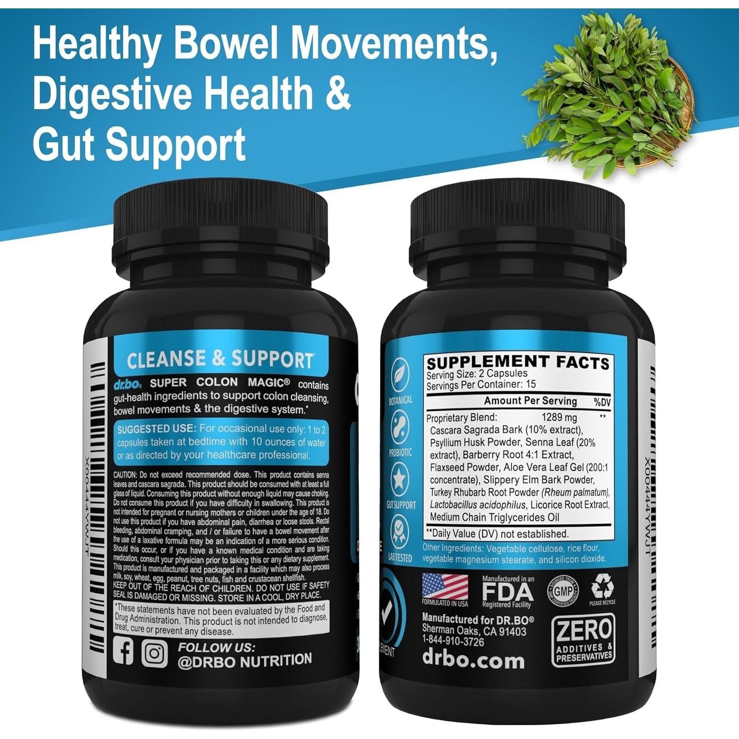Colon Cleanser Detox for Weight Flush - 15 Day Colon Cleanse Pills & Probiotic