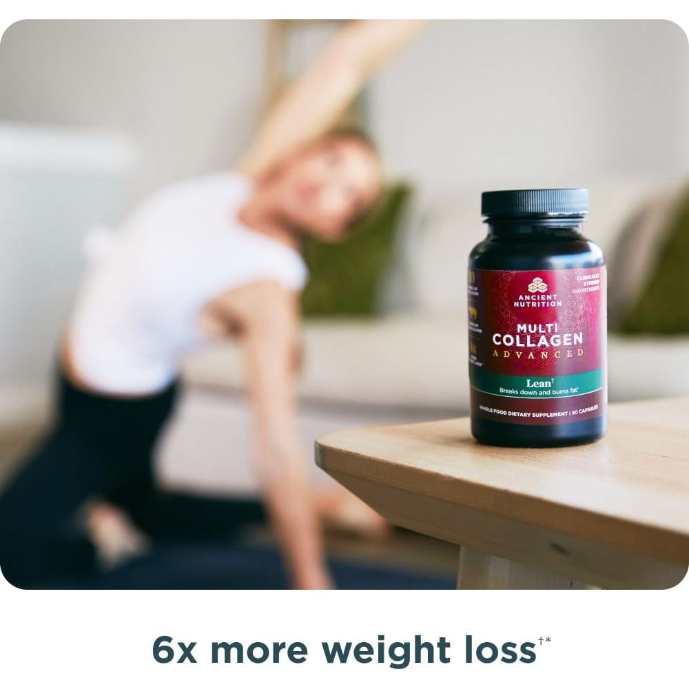 Ancient Nutrition Advanced Collagen Protein Lean with Probiotics, Supports Healthy Weight and Fat Loss, 90 Count