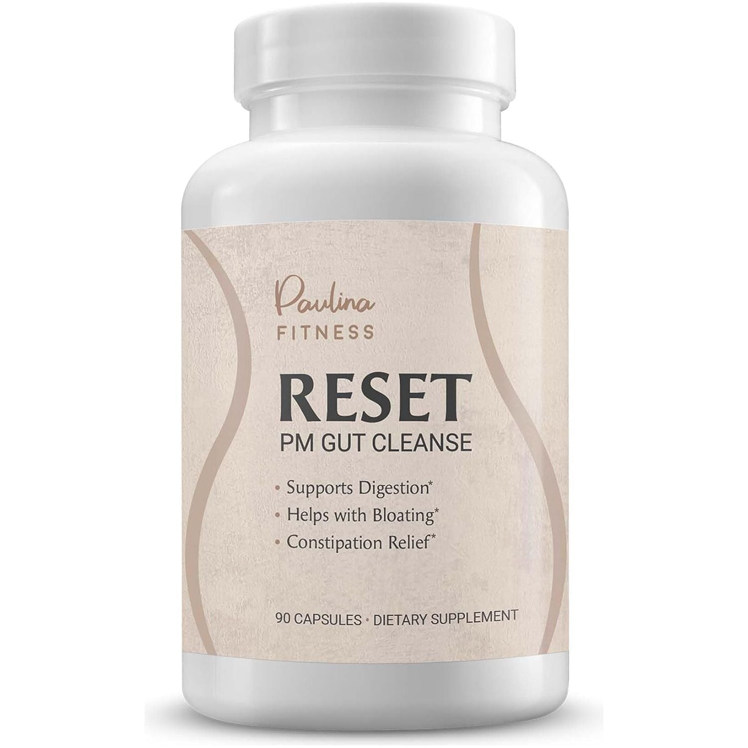 Paulina FITNESS Reset Overnight Digestive Aid, Bloating Relief, & Gut Health Supplement 90 Capsules